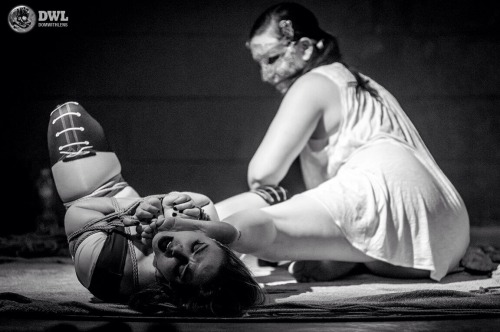 cubicletocollar: Foot to the face at MBE. Sensual rope isn’t really our style  Mean rope: Nyme