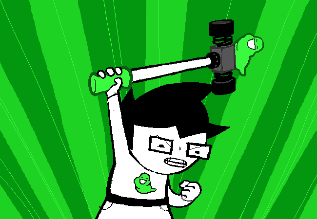 today-in-homestuck:It’s been exactly four years since…John alchemized the pogohammer [9/11/09]