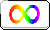 A pixel flag gif featuring the rainbow infinity autism pride symbol, two diagonal white lines scroll across the flag to mimic a reflection.