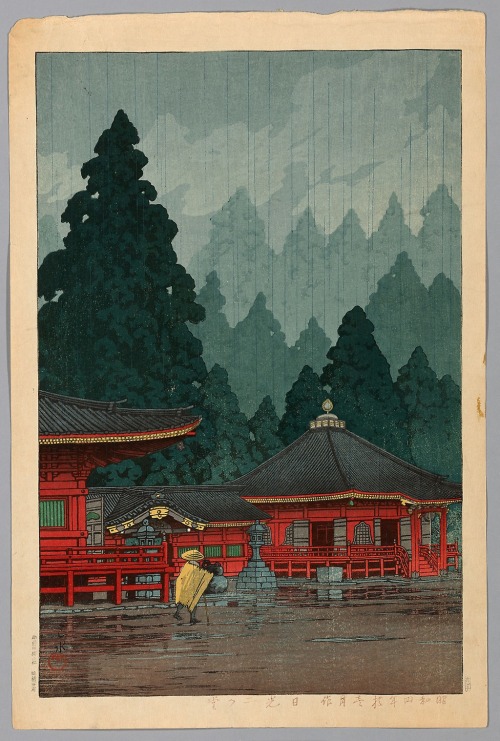 aic-asian: Futatsu Hall, Nikko (Nikko Futatsudo), Kawase Hasui, 1924, Art Institute of Chicago: Asia