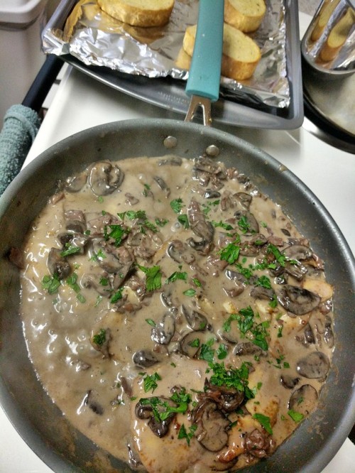 Sunday lunch I made for a good friend…Chicken Marsala!!! Soooo good!!!