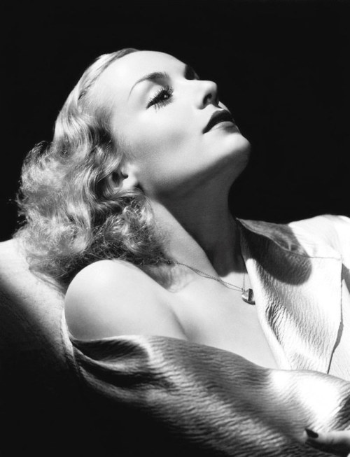 wehadfacesthen:Carole Lombard, 1936, photo by George Hurrell“I don’t seem to get solemn about it, an