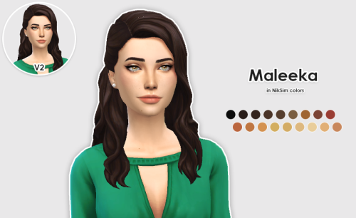 Aladdin’s Maleeka hairs in NikSim colorsHey ! Today’s recolors are the Maleeka hairs (meshes) from @