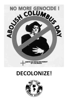 starklyinaccurate:  Some of the Anti-Columbus Day Posters I put up around campus. I have some more, but I’m not at my home pc. None of these images belong to me. No copyright infringement intended. 