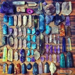 ashmoonbaby:  Stunning collection of crystals✨🌈 from @theseawitchestreasure 