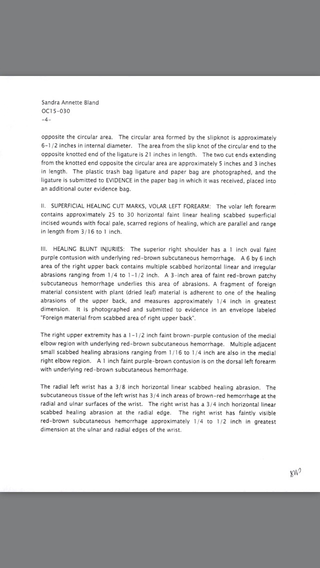 melanieh1:  Black lives matter   #justiceforsandy  This is The autopsy report.  Be