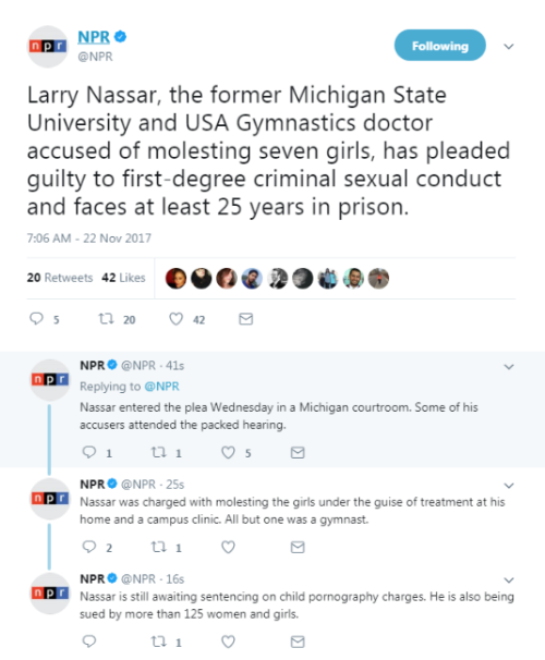 SourceBREAKING NEWS: Larry Nassar, the former Michigan State University and USA Gymnastics doctor ac