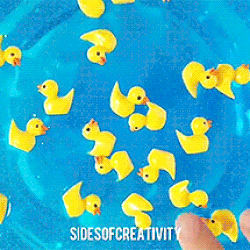 Rubber Duck Themed Board With Slime Stims In Blue + Yellow!
