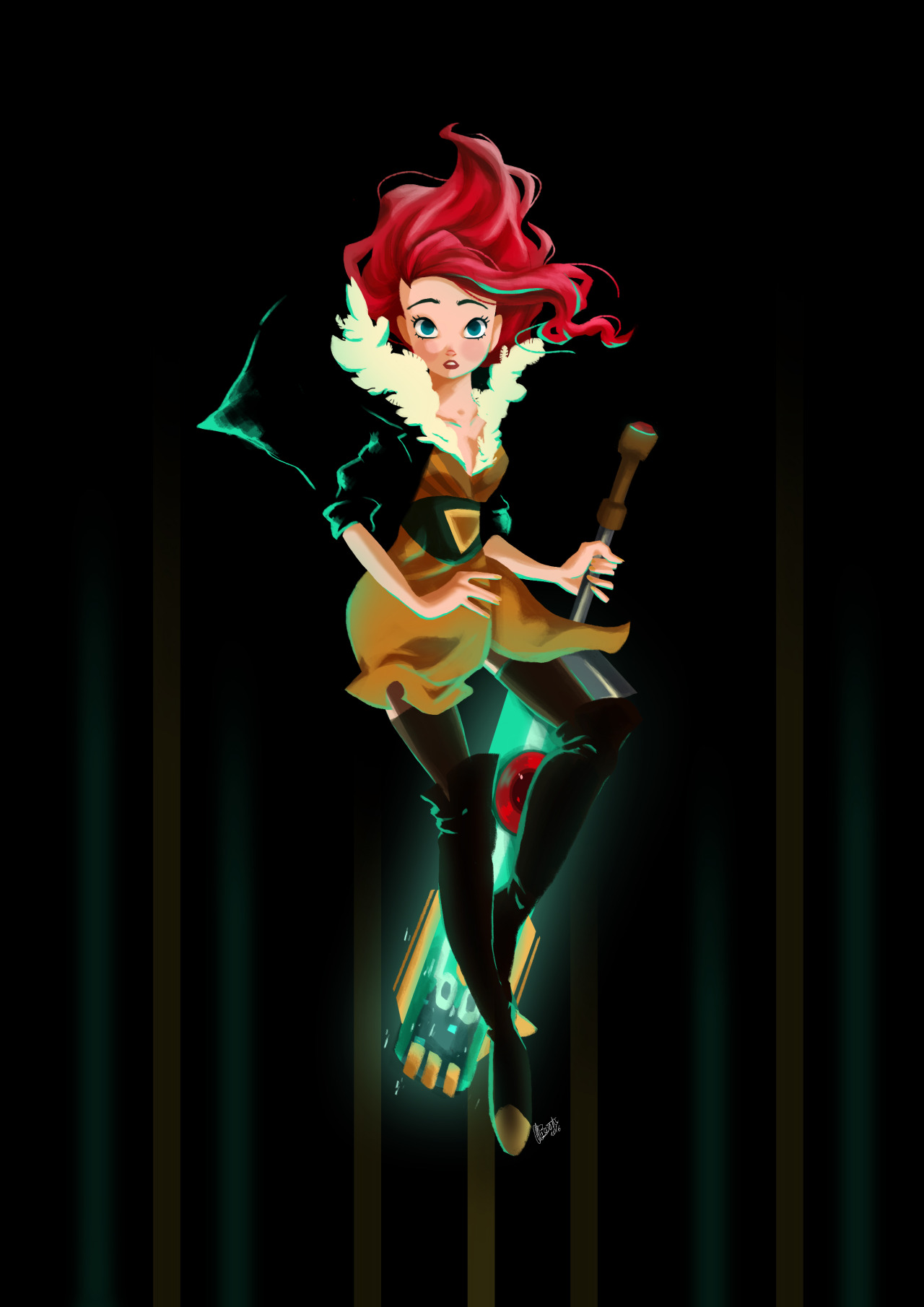 aliceeberti:  Transistor fan art made for a friend :) 