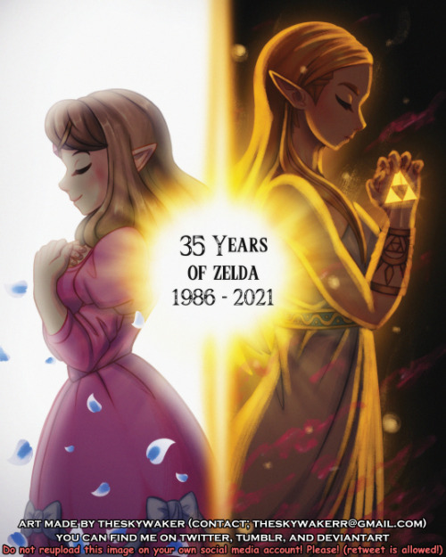 triforce-princess:theskywaker:35 years of zelda!! hooray!happy 35th anniversary to the zelda series,