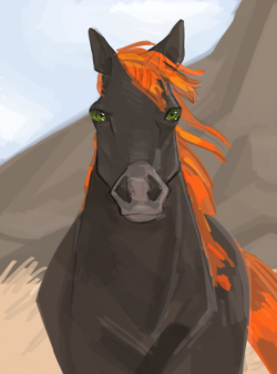 kerbabbles:  .giant horse.  …   aaaAAAAA AA SO I CAUGHT THE GIANT HORSE TODAY AND I THOUGHT IT WAS SO SO COOL HOW THAT HORSE WAS GANONDORF’S IN ANOTHER LIFE and so I drew this up!!!! I was thinking of naming my horse something sinister and evil, but