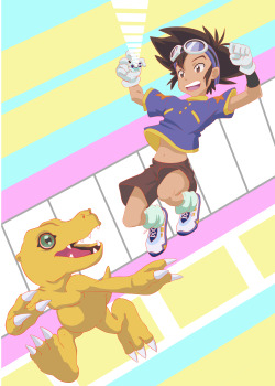 inkfoxden:  Fan art I did of Digimons Taichi and Agumon. Maybe I can get some motivation to finish the rest of the Digidestin!