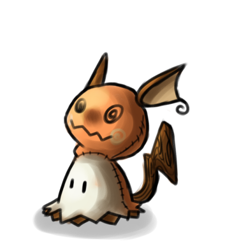 #026 - RaichuThis Mimikyu considers itself a rival to Pikachu and has tried to one-up its adversary 