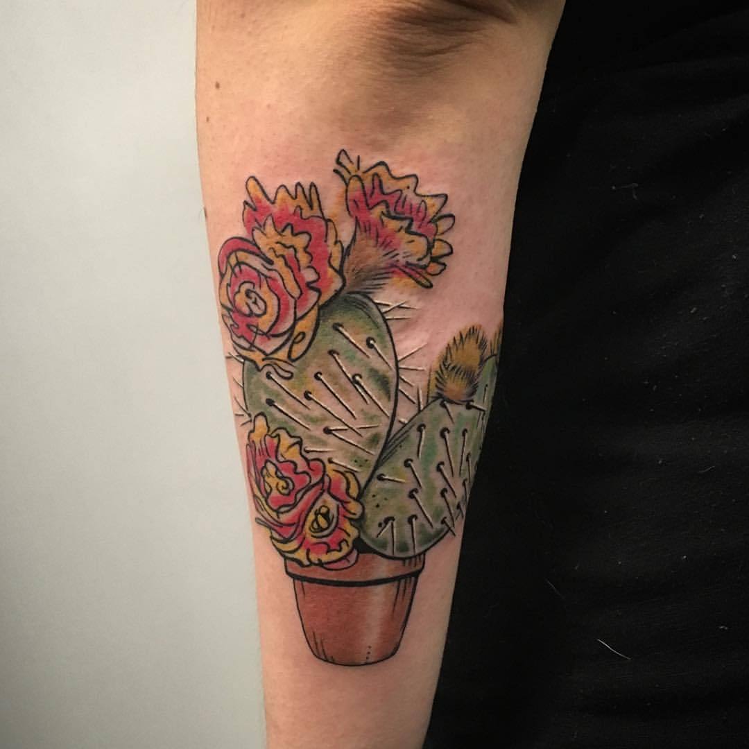 Tattoo uploaded by Madison  Prickly pear cacti for Kellys thigh  Tattoodo