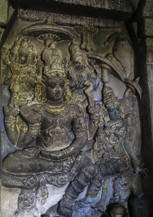 This is a panel found in the main sanctum of the Muktesvara Temple in Kanchipuram, Tamil Nadu