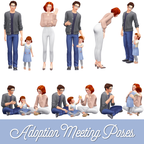 atashi77: Adoption Meeting Poses:  Requested by one of my Tier 3 Patrons. Read here about 