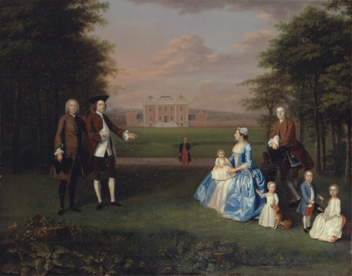 Robert Gwillym de Atherton con su familia por Arthur Devis, 1745-47.