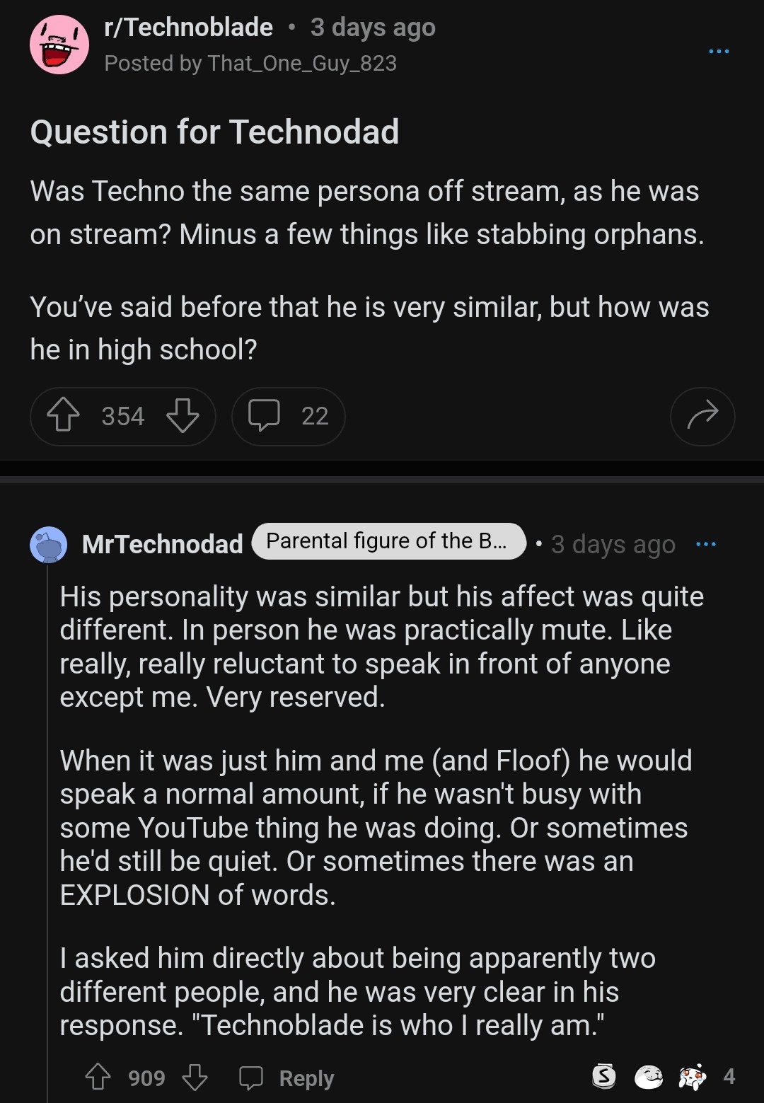 techno about his death (technoblade never dies btw) : r/Technoblade