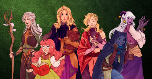endybn:Illustration of my dnd 5e party, we call ourselves “The Six Colors of Fire”Our whole dnd part