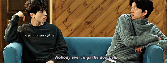 yuhwan: Goblin and the grim reaper being terrified of the doorbell.