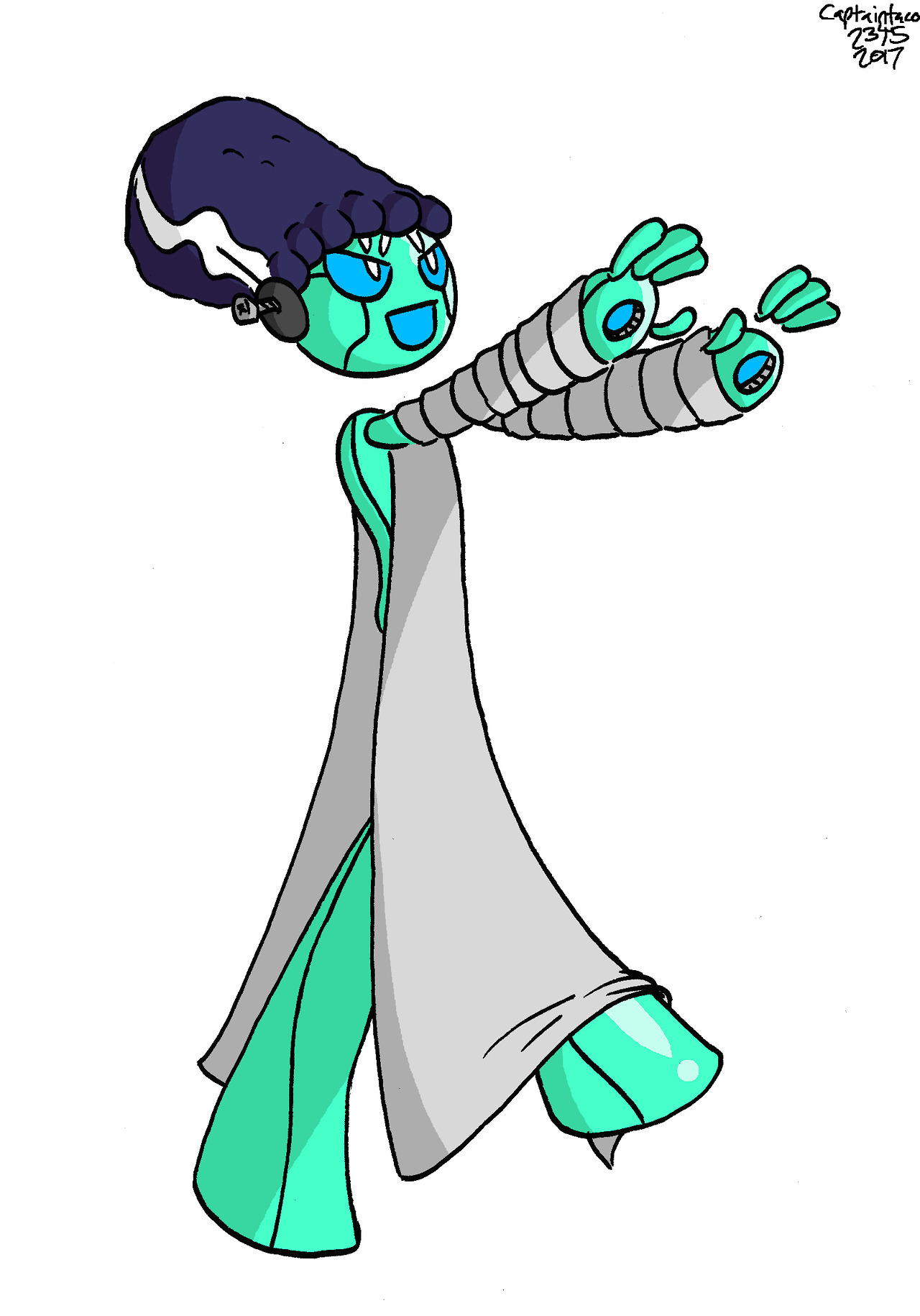 Andromeda dressed as the Bride of Frankenstein for Halloween. I haven’t drawn Andromeda