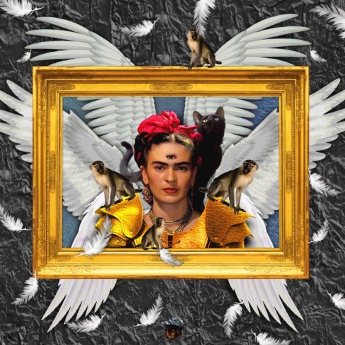 [Ángel] “Frida Kahlo, Self-Portrait with Monkeys” A piece by Phvntm Fuego