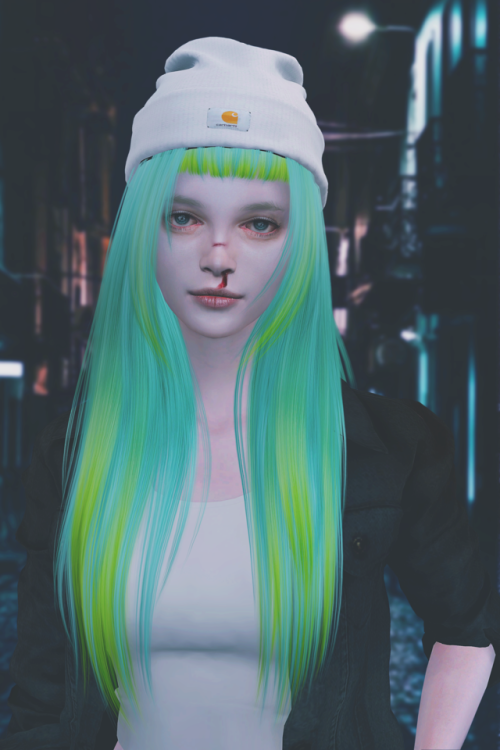 kiru-fav: hitohari-sims: CONTRASTHair @darkosims3 (really cool color *_*)Eyes @remussirionBruises @n