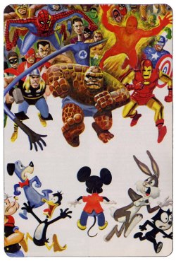 browsethestacks:  Heroes vs Toons by Wally Wood 