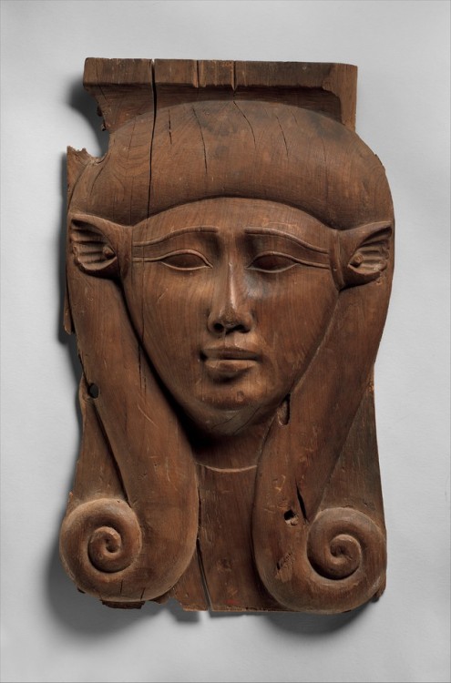 Panel from a Hathor ColumnThe panel may have originally formed one of the four faces of a wooden Hat