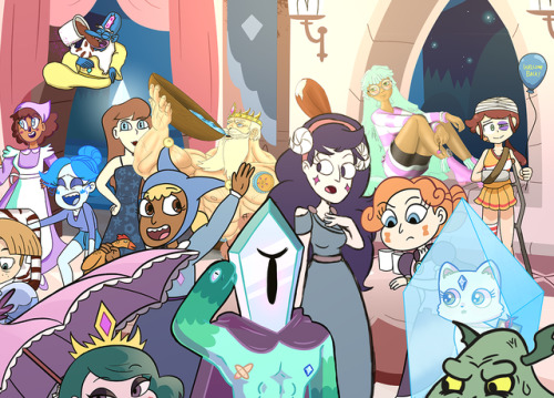 “Welcome Back, Star!” Collab by 24 Artists From Star Vs. DiscordOrganized by Prismatic@Discord, this is an art collaboration between two dozen amazingly talented artists on Star Vs. Discord, showing a party at Mewni Castle with everyone celebrating