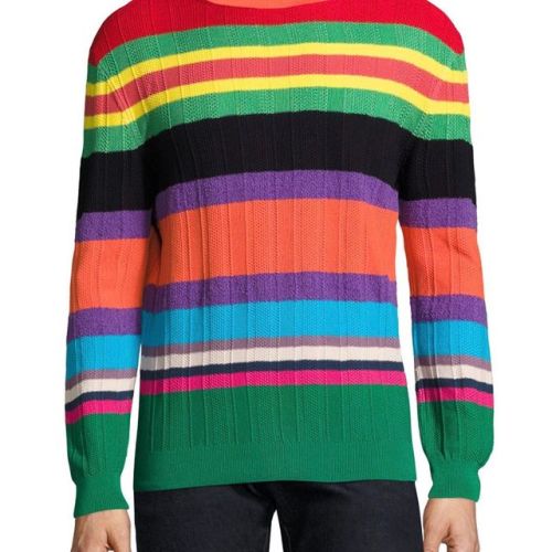 Paul Smith | striped knit pullover - multi-hued stripes, ribbed crewneck #saks #Chicago #saksstyle #