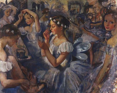 russian-style:Zinaida Serebryakova - Girls Sylphides, 1924