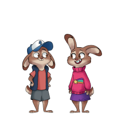 blueorca2000:  Gravitytopia?? um i wanted the stans to be wolves but wolves being related to bunnies seemed kinda odd to me??? but i think they make pretty cute bunnies also as people, i’m sure soos could hug/lift dipper, mabel, wendy, stan, and ford,