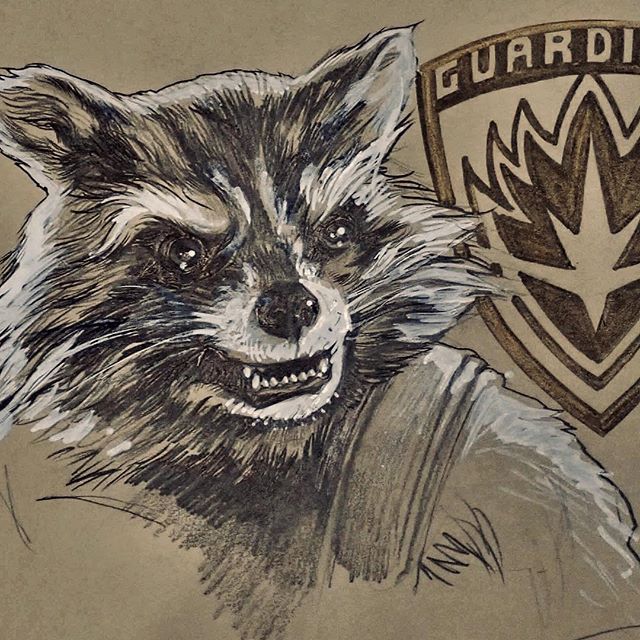 How to Draw Rocket Raccoon from Guardians Of The Galaxy  DrawingNow