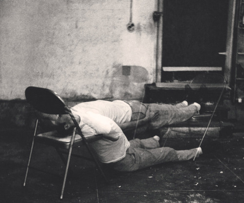 nobrashfestivity:  Bruce Nauman, Failing to Levitate in the Studio, 1966.