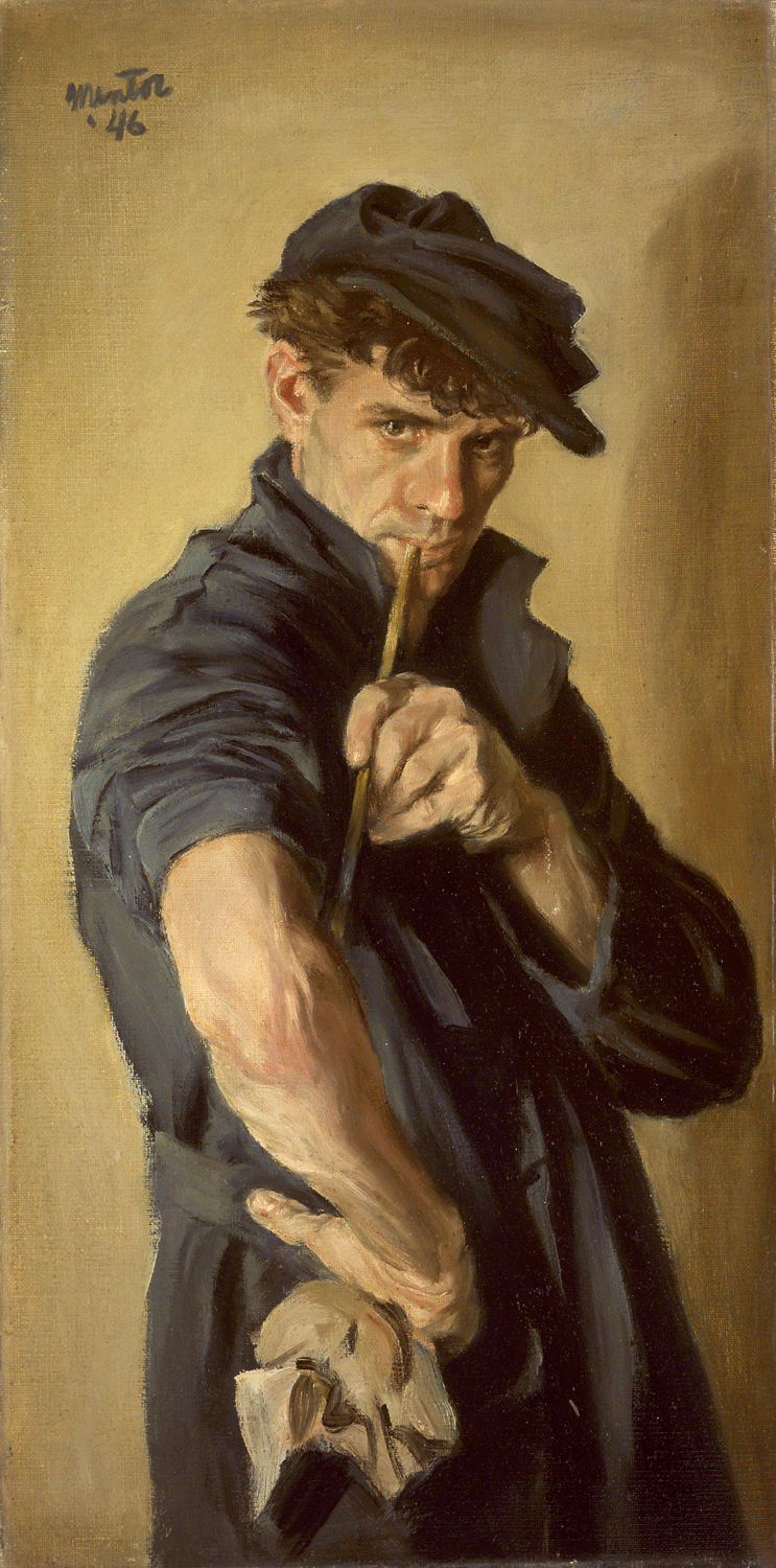 thisblueboy: Mentor Huebner (Amer. 1917-2001), Self-portrait, 1946