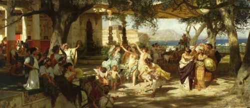 hildegardavon:Henryk Hektor Siemiradzki, 1843-1902 Judgement of Paris, 1892, oil on canvas, 99x227 c