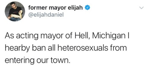 nasaqueer: Comedian and vlogger Elijah Daniel became mayor of Hell, Michigan, proceeded to ban all h