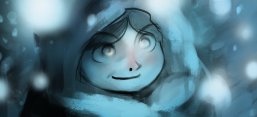 a fast lighting key for storyboard class, she’s enjoying the gentle snow heh