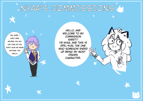 nyaacaron: So! I have finally decided to open commissions!Some additional infos:A flat colour backgr