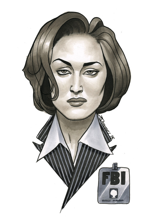 Dana Scully. From New York Comic Con, 2015. Pen &amp; ink with Copic markers.