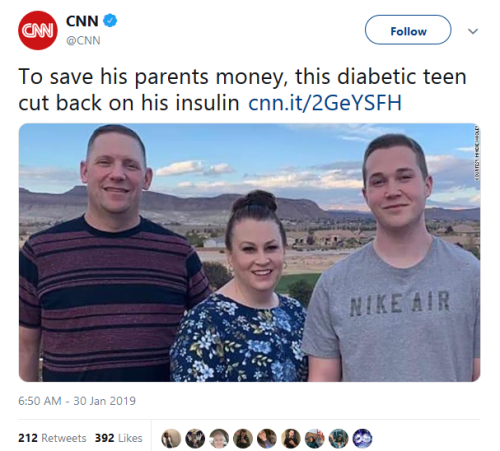 kamiyu910: hazel2468:  gahdamnpunk: This could potentially be deadly while the headline almost makes it out to be an inspirational feel good story “Teenager Forced to Forgo Lifesaving Medication Because his Parents Couldn’t Afford to Pay For It”