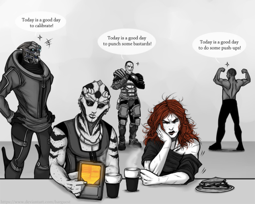 Just a regular morning in Normandy.. (Oh, and Legion and EDI found that one specific Disney/Pixar’s 