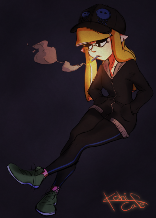 New squid girl, she’s going to be a main character in a short story I’m working on at the moment, go