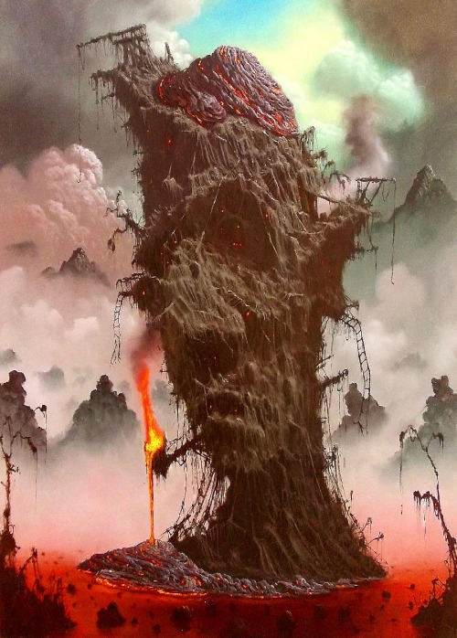 pixography:Fulvio di Piazza ~ “Fantastic Forests”Fulvio di Piazza’s paintings are a prime example of horror vacui, a term for filling an entire surface of an artwork with detail. Di Piazza, who studied at the Urbino Art Academy, makes large oil