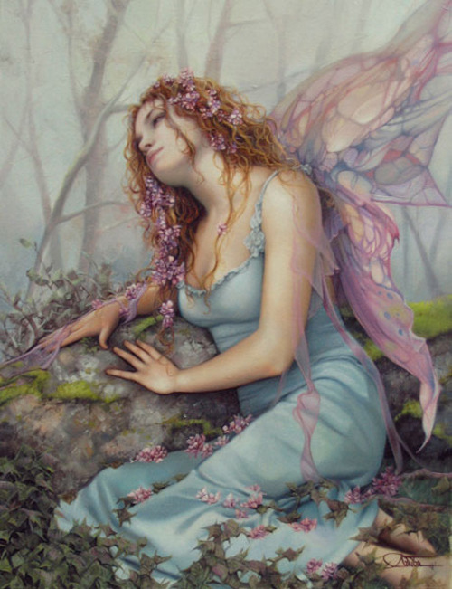 slow-deep-hard:  Arantza Sestayo • Traditional Arts, Painting Oil. Fairies, girls and flowers.