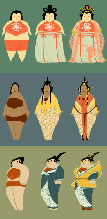 ~~more old stuff, gotta catch up, so here are some tang dynasty inspired character designs!