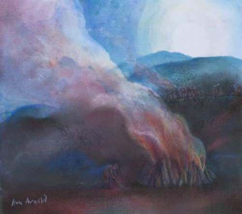 Ann Arnold (1936-2015) - Night of the Beacons. Mixed media.