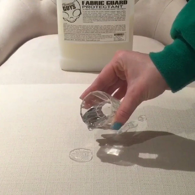 chemicalguys:  The best colorless and odorless Fabric Protectant….Freshly sealed