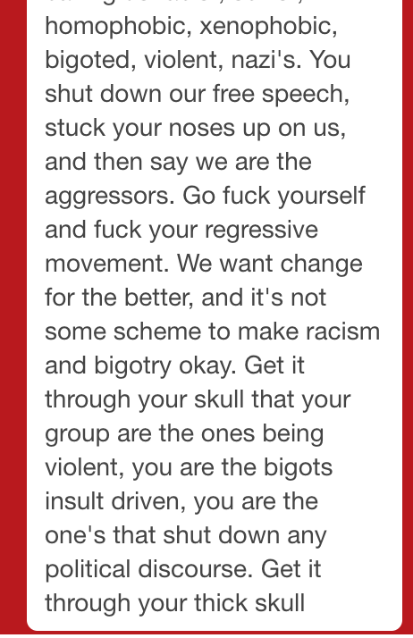 Look Everyone, A Lovely Alt-right Asshole Decided To Come Into My Messages To Bitch At Me Instead Of